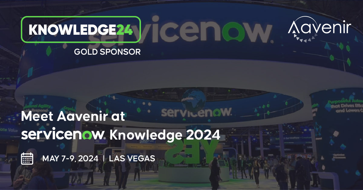 ServiceNow Knowledge24 Aavenir Gold Sponsor